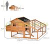 Hen house 185x176x99 cm poultry house with bitumen roof pine wood chicken house winter-proof birdhouse, cage