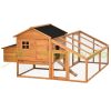 Hen house 185x176x99 cm poultry house with bitumen roof pine wood chicken house winter-proof birdhouse, cage