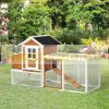 Hen house 192x79x111 cm poultry house with nesting box pine wood chicken house weatherproof birdhouse, cage