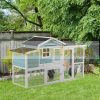 Hen house 193x78x115 cm poultry house with egg nest blue chicken house weatherproof birdhouse, cage