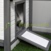 Chicken coop with run with perch and nest 196x76x97 cm outdoor poultry house pine wood gray-white