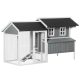 Hen house 209x96x123 cm poultry house with nesting box winter-proof chicken house gray and white birdhouse, cage