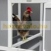 Hen house 247x90x114 cm poultry house with wheels and handle winter-proof pine wood PVC gray and white bird house, cage