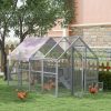 Hen house, hen cage, chicken house weatherproof 280x185.5x188 cm gray walkable height