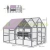 Hen house, hen cage, chicken house weatherproof 280x185.5x188 cm gray walkable height