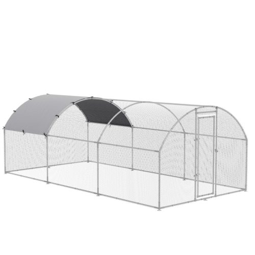 Chicken coop steel free-range outdoor poultry house with shade roof 280x570x197 cm for 12-18 chickens and ducks