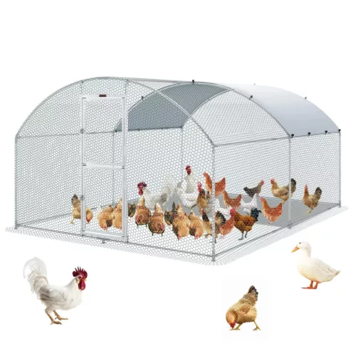 Kültéri tyúkól kifutóval 400x300x200 cm nagyméretű acél baromfi kifutó tetővel