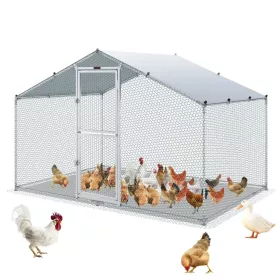  Kültéri tyúkól kifutóval 200x300x200 cm acél baromfi kifutó tetővel