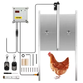   Automata tyúkól ajtó alumínium csirkeajtó időzítővel, fényérzékelővel és távirányítóval (30×30 cm)