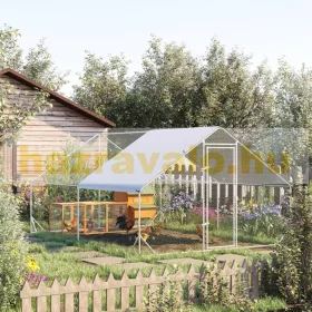   Tyúkól acél szabad tartású XXL kültéri baromfiház árnyékoló tetővel 300x400x200 cm 8-12 csirke kacsa számára
