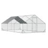 Chicken coop steel free range XXXL outdoor poultry house with shading roof 300x600x200 cm for 12-18 chickens and ducks