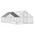 Tyúkól acél szabad tartású XXXL kültéri baromfiház árnyékoló tetővel 300x600x200 cm 12-18 csirke