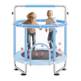   Gyerek trambulin biztonsági hálóval és kosárlabda palánkkal 147 cm mini kerti trambulin kék
