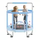 Gyerek trambulin biztonsági hálóval és kosárlabda palánkkal 147 cm mini kerti trambulin kék