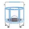 Gyerek trambulin biztonsági hálóval és kosárlabda palánkkal 147 cm mini kerti trambulin kék