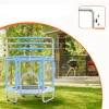 Gyerek trambulin biztonsági hálóval és kosárlabda palánkkal 147 cm mini kerti trambulin kék