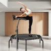 Összecsukható fitness trambulin mini fitness jump 1384 mm 205 kg teherbírás edzőtrambulin fogantyúval
