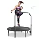 Összecsukható fitness trambulin 132 cm, 205 kg teherbírású mini edzőtrambulin állítható fogantyúval