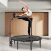 Összecsukható fitness trambulin 132 cm, 205 kg teherbírású mini edzőtrambulin állítható fogantyúval