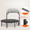 Összecsukható fitness trambulin 132 cm, 205 kg teherbírású mini edzőtrambulin állítható fogantyúval