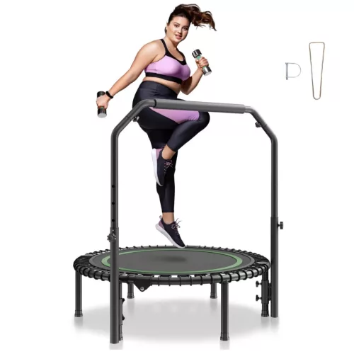 Összecsukható fitness trambulin 1027 mm 150 kg teherbírás mini edzőtrambulin állítható fogantyúval sporttrambulin
