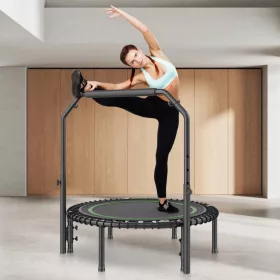   Összecsukható fitness trambulin 1027 mm 150 kg teherbírás mini edzőtrambulin állítható fogantyúval sporttrambulin