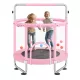Gyerek trambulin 147 cm mini szabadidős trambulin állítható biztonsági hálóval és kosárpalánkkal rózsaszín