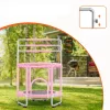 Gyerek trambulin 147 cm mini szabadidős trambulin állítható biztonsági hálóval és kosárpalánkkal rózsaszín