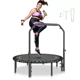   Összecsukható fitness trambulin 1295 mm 205 kg teherbírású mini edzőtrambulin állítható fogantyúval