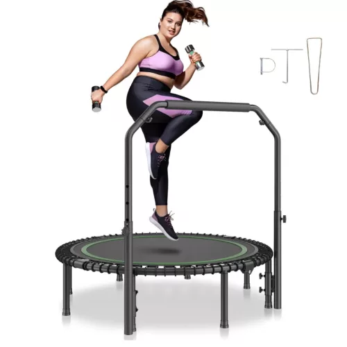 Összecsukható fitness trambulin 1295 mm 205 kg teherbírású mini edzőtrambulin állítható fogantyúval
