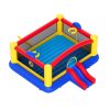 Nagy méretű felfújható ugrálóvár kültéri játszóház 450x440x203 cm légvár csúszdával