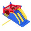Felfújható ugrálóvár kültéri játszóház 465x260x235 cm légvár dupla csúszdával
