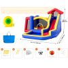 Felfújható ugrálóvár kültéri játszóház 333x338x230 cm légvár csúszdával, mászófallal és focikapuval