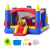 Felfújható ugrálóvár kültéri játszóház 408x240x245 cm légvár csúszdával és akadálypályával