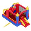 Felfújható ugrálóvár kültéri játszóház 408x240x245 cm légvár csúszdával és akadálypályával
