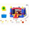 Felfújható ugrálóvár kültéri játszóház 408x240x245 cm légvár csúszdával és akadálypályával