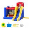 Felfújható ugrálóvár csúszdával 340x260x230 cm kültéri játszóház kerti ugrálóvár gyerekeknek
