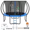 Kerti trambulin biztonsági hálóval 305 cm átmérővel beltéri/kültéri gyermek trambulin 150 kg teherbírású 