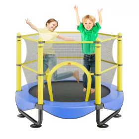   Gyerek trambulin biztonsági hálóval 118x152x152 cm beltéri és kültéri mini kerti trambulin