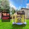 Gyerek trambulin biztonsági hálóval 118x152x152 cm beltéri és kültéri mini kerti trambulin