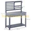 Planting table 105x42x141 cm gardening table solid wood work table with shelves and drawers