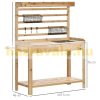 Planting table 107x46x142 cm wooden garden table with drawer and shelf 