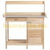 Planting table with galvanized worktop 112x45x125 cm gardening table with drawer cabinet, solid wood work table 