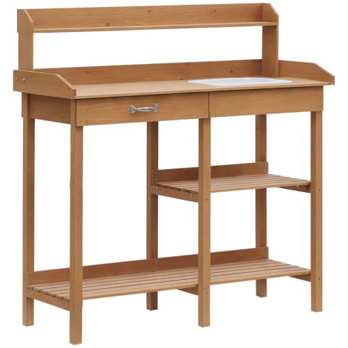 Planting table 80x40x84 cm gardening table pine wood work table