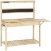 Planting table 151x45x143 cm gardening table solid wood work table with chalk board