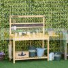 Planting table 151x45x143 cm gardening table solid wood work table with chalk board