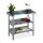 Plant planting table in gray color, metal worktop and 2 shelves