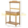 Planting table 80x42x142 cm gardening table with galvanized tray solid wood work table 