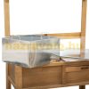 Planting table 80x42x142 cm gardening table with galvanized tray solid wood work table 