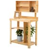 Planting table 80x43x136 cm gardening table solid wood work table, flower holder for garden for balcony and terrace 